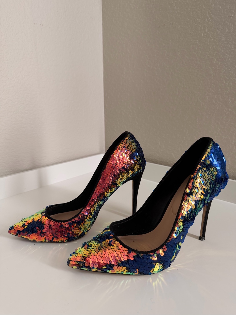 Aldo Multicolor Sequin Pointed-Toe Stiletto Heels